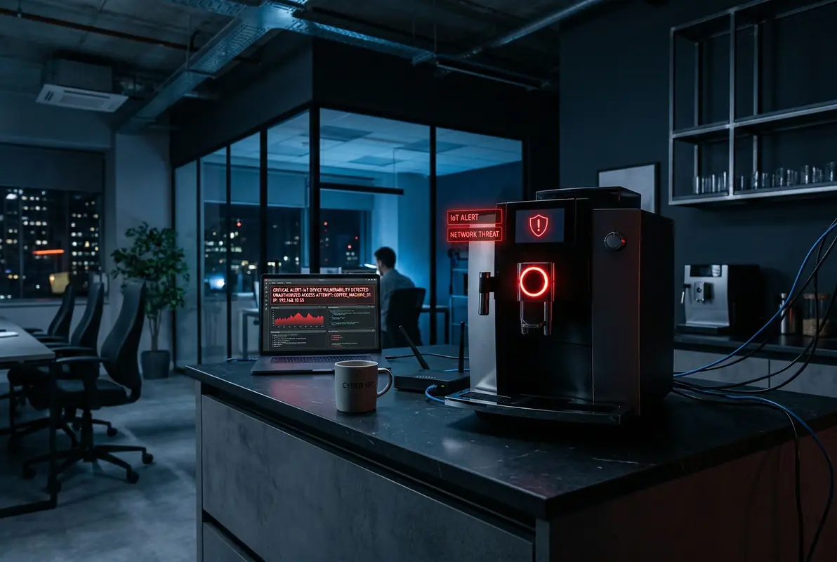 A Coffee Machine Took Down an Entire Company: Why IoT Devices Are Your Biggest Blind Spot